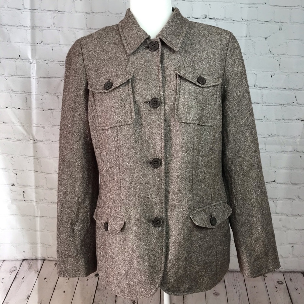NWOT Liz Claiborne brown wool blazer size 12
